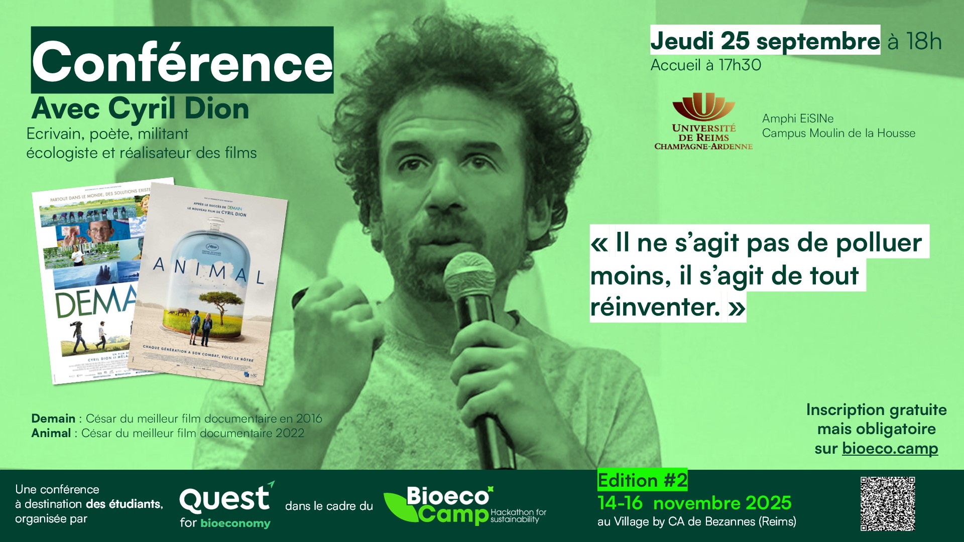 Bioeco Camp - Conférence Cyril Dion - 25.09.2025